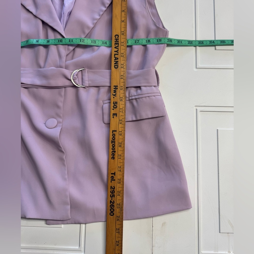 Hyfve Lavender Purple Sleeveless Belted Blazer Womens Size Large L - Picture 5 of 7